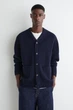 Кардиган чоловічий COS contrast tipped merino wool cardigan 1293192001 M Синій - изображение 1