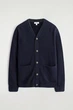 Кардиган чоловічий COS contrast tipped merino wool cardigan 1293192001 M Синій - изображение 6
