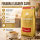 Зернова кава Ferarra Elegante Caffe Premium 1 кг арабіка 100% бленд кава для еспресо кавомашини середньо темне обсмаження м'яка міцність високий вміст кофеїну - зображення 2