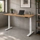 Стол Space 2 электрической регулировкой высоты Ferrum-decor 75x135x67 Белый металл ДСП Дуб Евок Прибрежный 16 мм (SPACE2036) - изображение 7