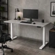 Стіл Space 2 електричним регулюванням висоти Ferrum-decor 75x120x67 Білий метал ДСП Бетон 16 мм (SPACE2047) - зображення 1