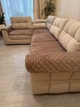Комплект накидок на диван та 2 крісла 3 шт. Велюр, 90х160 + 90х210 см, протиковзка основа - зображення 3