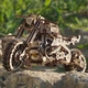 Механический 3D пазл Ukrainian Gears Мотоцикл Scramber с коляской, 70137 - изображение 7