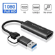 2-в-1 HDMI USB 3.0 карта захвата видео USB-A + Type-C 1080P/60Hz, 4K адаптер для оцифровки HDMI Video Capture card 1080p 60 Гц (HDMI_to_USB_type_c) - изображение 1
