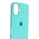 Чохол Silicone Case для Apple iPhone 16 бірюзовий (софт-тач, мікрофібра всередині) - зображення 3