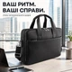 Сумка портфель для документів і ноутбука з натуральної матової шкіри преміальної якості Qvant (190015-4) - Чорна - зображення 1