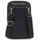 Элегантная мужская кожаная барсетка Tiding Bag на пояс для документов из натуральной кожи сумка кросс-боди городская 19 х 12 х 5 см Чёрная (10001ч) - изображение 5