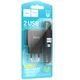 Зарядное устройство для телефона USB / Сетевой адаптер Hoco C141A Smart 2.1A (2USB-A) + кабель USB to MicroUSB (черный) - изображение 2