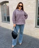 Пальто кофта из альпака рукава барашек на молнии с капюшоном баталл размер единый 50-58 мокко МС 81005 - изображение 2