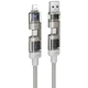 Дата кабель Hoco U151 Goldsmith 4in1 Type-C для USB/Type-C для Lightning 240W (1.2m) Gray - зображення 1