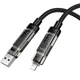 Дата кабель Hoco U151 Goldsmith 4in1 Type-C для USB/Type-C для Lightning 240W (1.2m) Black - зображення 3