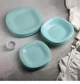 Сервиз столовый Luminarc Carine Light Turquoise Бирюзовый из ударопрочного стекла квадратный 18 предметов на 6 персон (163-135-P7628) - изображение 4