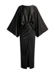 Атласна сукня з рукавами «Кажан» ElborDress, чорна, one size - зображення 1