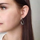 Серебряные серьги без камней Ажур серебро 925 пробы Черненное 2481 7.30г - изображение 2