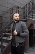 Мужской кашемировый бомбер куртка демисезонный без капюшона осенний весенний L Серый - изображение 6