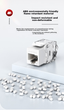 Модуль AMPCOM AMC6A228WT Keystone RJ-45 UTP Cat 6a безінструментальний на 2 порти Золотисто-білий - зображення 9