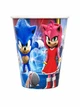 Одноразові стаканчики Sonic, святкові стакани Сонік, дитячий посуд на день народження, набір 10 шт., висота 8,5 см - зображення 1