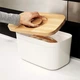 Хлібниця Joseph Joseph Bread Bin з бамбуковою кришкою-дошкою, біла - зображення 4