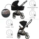 Детская универсальная коляска 2 в 1 Kidwell Velmont Black/Gold (люлька и прогулочный блок, амортизация, легкая алюминиевая рама) - изображение 4