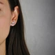 Cережки клаймберы веточки медицинская сталь родий (x247-1) - изображение 2