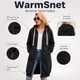 Удлиненная женская толстовка на молнии WarmSnet, размер 2XL–3XL, черная - изображение 1