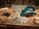 Электрорубанок Makita 1000 Вт рубанок электрический 82 мм для дерева 16000 об мин сетевой 2 мм строгания древесины с регулировкой глубины параллельным упором подключением пылесоса пылесборника ножами - изображение 2