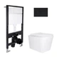 Готове рішення Qtap для ванної кімнати: підвісний унітаз Tern Ultra Quiet 525x345x360 + комплект інсталяції Standard (кругла клавіша Black) - зображення 1