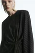 Блуза жіноча COS pinstriped draped top 1194792001 L Чорний - зображення 5