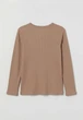Футболка-лонгслив хлопковая в рубчик для девочки H&M 0883456-16 050 см (0-1 months) Коричневый - изображение 2