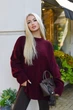 Жіночий светр-туніка оверсайз 6021, бордовий, one size - изображение 3