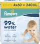 Упаковка детских влажных салфеток Pampers 99% Water 4х60 шт (8006530116305) - изображение 2
