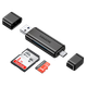 Високошвидкісний зчитувач карт пам'яті SAMZHE USB/Type-C 3.0, сумісний з двома картами SD/TF, для комп'ютерів USB-C, планшетів, смартфонів, Apple, дронів DJI, екшн-камер Pocket 3, CCD - изображение 4
