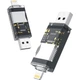 Кардридер LinkStone USB/Type-C, SD/TF, двухфункциональный, OTG, USB-C, совместимый с цифровыми зеркальными фотокамерами, видеорегистраторами и картами памяти. - зображення 2
