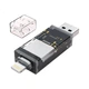 Кардридер LinkStone USB/Type-C, SD/TF, двухфункциональный, OTG, USB-C, совместимый с цифровыми зеркальными фотокамерами, видеорегистраторами и картами памяти. - зображення 3