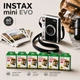 Набор с запасом фотобумаги и фотокамерой мгновенной печати Fujifilm INSTAX MINI EVO Hybrid Black + 60 фото + подарочная упаковка, черный - изображение 1