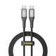 Кабель USB YOKI SOLID YK-SO15 Type-C to Type-C 60W 1.2m с защитой от изломов стойкие коннекторы черный - изображение 1