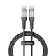 Кабель USB YOKI CYBER YK-CY23 Type-C to Type-C 60W 1.2m прочный с эластичной оплеткой Black - изображение 1