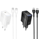 Сетевое зарядное устройство Hoco CS113A USB-C PD3.2 60W с быстрой зарядкой LED подсветка белый - изображение 8