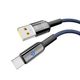 Кабель USB YOKI SMART YK-SM31 Type-C 3A 2m с LED индикатором быстрая зарядка из цинкового сплава Black - изображение 7