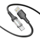 Кабель USB YOKI CYBER YK-CY23 Type-C 3A 1.2m прочный с текстурированной оплеткой черный - изображение 3