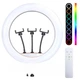 Студийная кольцевая LED-лампа Cat Design 45 см, розовая, 3 держателя, высокая стойка, пульт - изображение 5