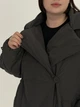 Женский стеганый плащ-тренч демисезонный серый дымчатый 2341/One Size - изображение 9