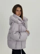 Короткая зимняя куртка серый светлый с лавандовым оттенком 3466/M - изображение 7