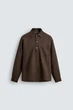 Сорочка поло Zara бавовняно-лляна коричневий 1063/304/700 L - изображение 7