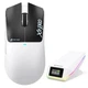Геймерська акумуляторна, бездротова (Bluetooth + 2,4G), миша Attack Shark X11 PRO V2, PAW3315, 30000DPI WHITE BLACK/БІЛА З ЧОРНИМ (X11PROV2WB) - зображення 1