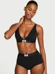 Бралет Victoria's Secret The T-shirt Shine Cotton Wireless Plunge Bralette L Чорний (27189334) - зображення 2