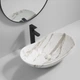 Умывальник накладной Mixxus Premium Wave-0105 Marble 620х360 овальный, белый (MP6559) - изображение 2