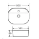 Раковина накладная Mixxus Premium Ellipse 510x375 овальная, белая (MP6678) - изображение 2