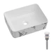 Умывальник накладной Qtap Tern 480х370 прямоугольная, мармур белый + донный клапан (QT17116069MR) - изображение 1
