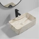 Умывальник накладной Mixxus Premium Quadro-0208 Marble 480х315 прямоугольный, бежевый (MP6518) - изображение 2